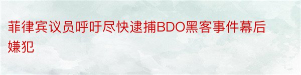 菲律宾议员呼吁尽快逮捕BDO黑客事件幕后嫌犯