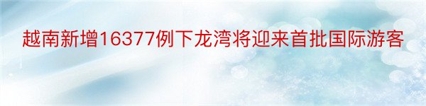 越南新增16377例下龙湾将迎来首批国际游客