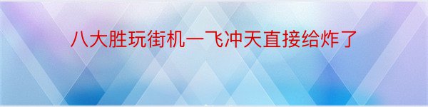 八大胜玩街机一飞冲天直接给炸了